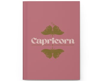 Capricorn Journal, Capricorn Notebook, Astrology Gift, Notebook for Manifestation, Gratitude Journal for Intention Setting & Moon Phases