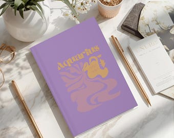 Aquarias, Aquarius Journal, Aquarius Zodiac Sign, Astrology Notebook, Astrology Lover, Gift Idea, Hardcover Journal Matte