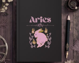 Aries Journal, Aries Notebook, Astrology Gift, Astrology Notebook for Manifestation, Gratitude Journal for Intention Setting & Moon Phases