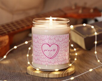 Regalo de San Valentín para ella, vela de San Valentín de 9 oz, día de San Valentín, vela de soja perfumada, estás muy feliz, día de Galentines, lindo regalo para él,