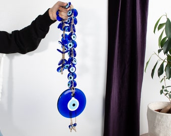 Macrame 41 pieces Blue Evil Eye, Wall Decor, Wall Hanging, Wall Ornaments, Home Gift, House Protection, Good Luck, Evil Eye Beads, Charm
