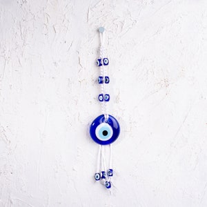 Macrame Blue Evil Eye, Evil Eye, Wall Decor, Wall hanging, Wall Ornaments, New Home Gift, House Protection, Good Luck, Evil Eye Beads, Charme