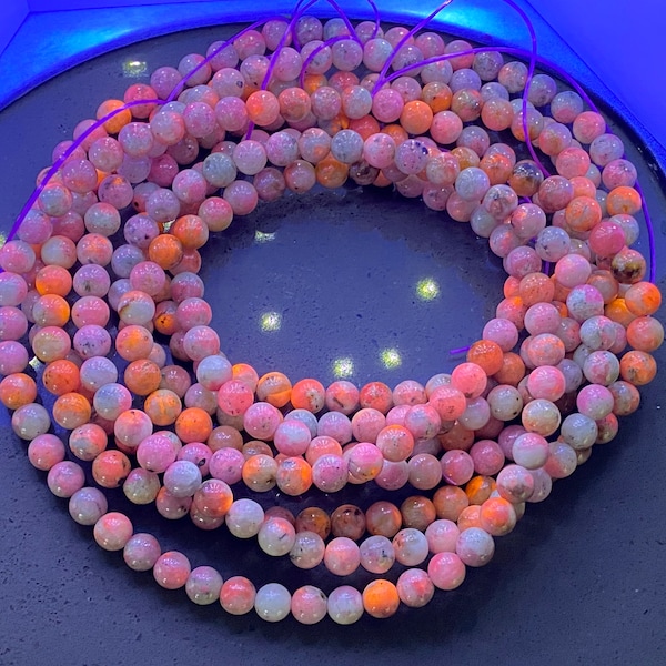 AAAA Grade UV Reactive Fluorescent Glowing Hackmanite,  Sodalite milky Purple bracelet 6mm+ ,10mm,11mm,12mm