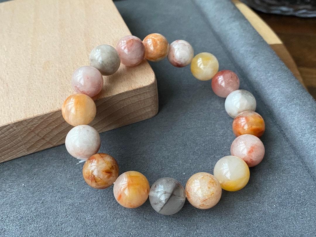 Natuarl Red Brown Caramel Rutilated Quartz,rabbit Hair Crystal Round ...