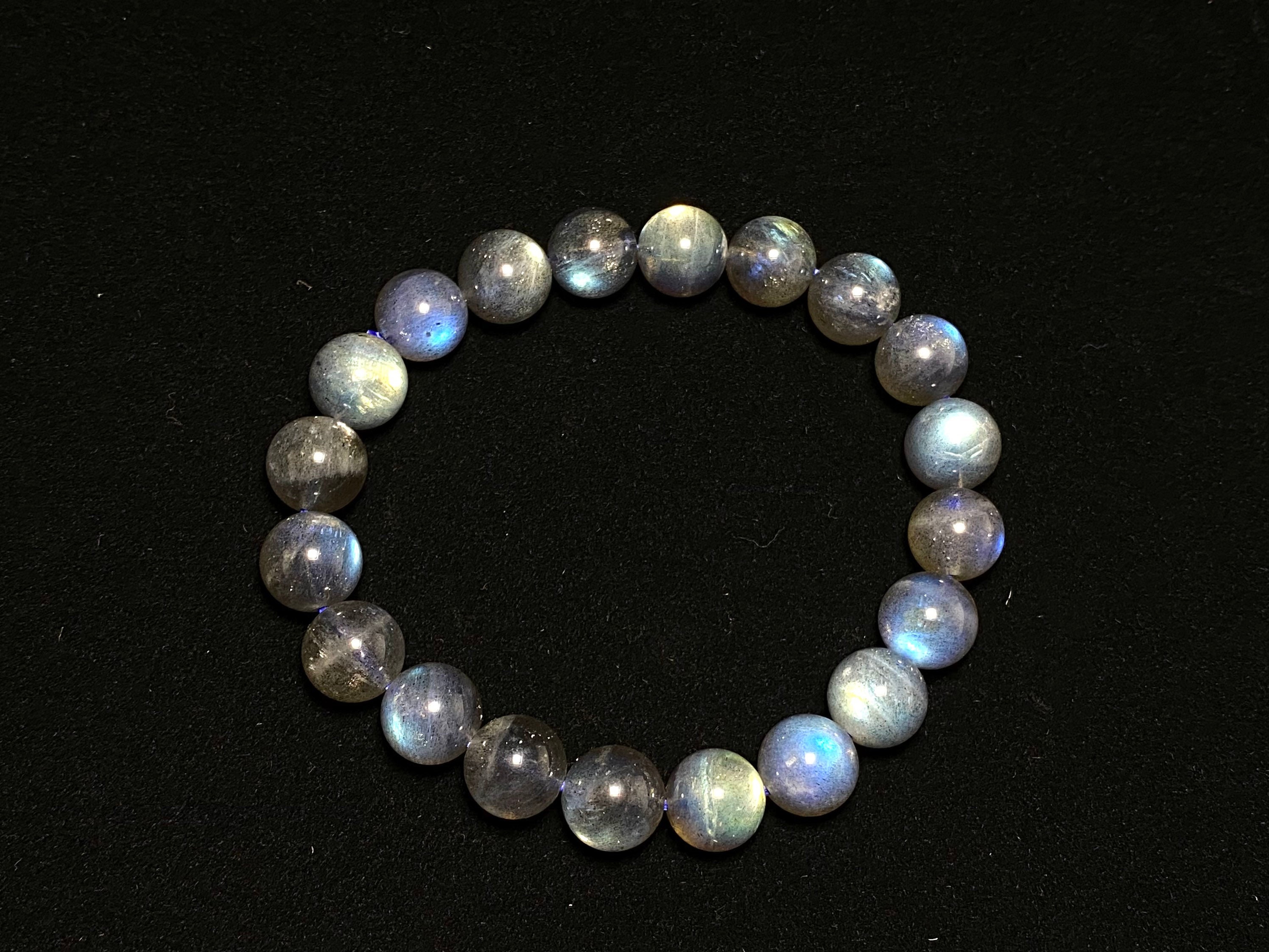 Bracelet de perles rondes en pierre de lune labradorite grise naturelle de  qualité AAAAA 8 mm 9 mm 10 mm 11 mm -  France