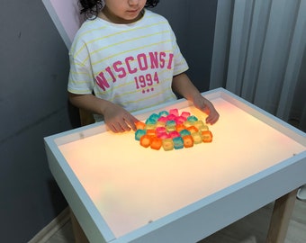 Lego table Activity table Led Light table, activity Sensory, table sandbox, light table, flisat inset, gift for kids, montessori sand table