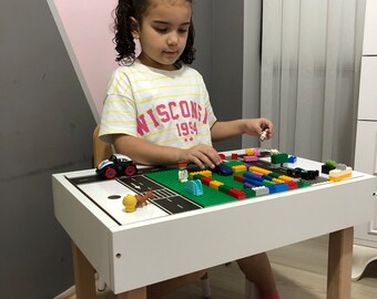 Lego table, Activity table, Montessori sand table Led Light table, activity Sensory, table sandbox, light table, flisat inset, gift for kids