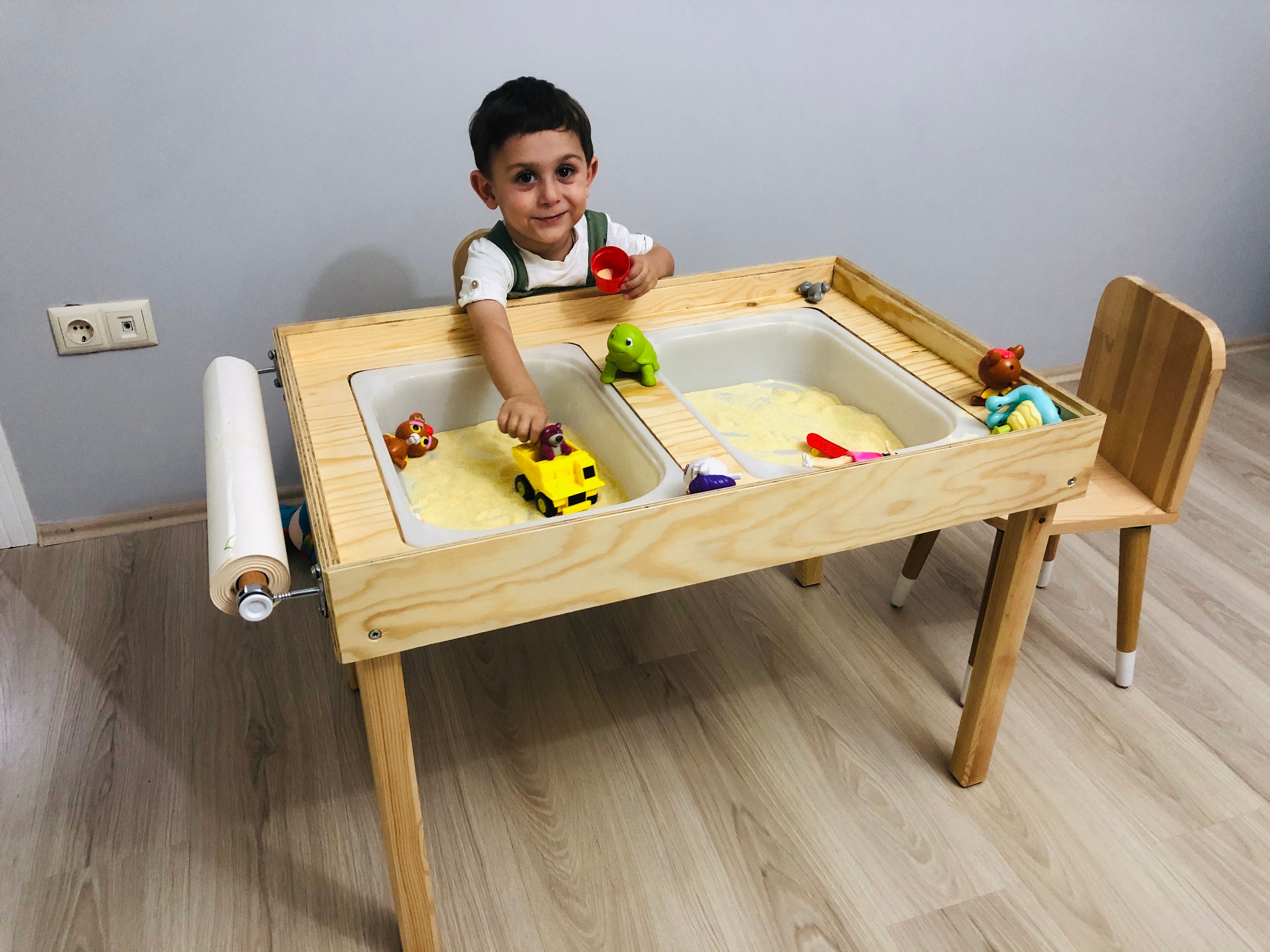 Navidad para regalo, mesa de actividad sensorial para niños pequeños  autismo, muebles Montessori, mesa de agua y arena, cumpleaños, bloque de  ladrillo -  México