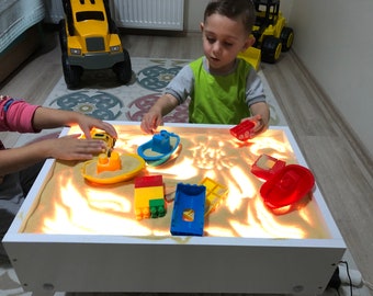 Led Light table, activity Sensory sand box, homeschooling,Preschool, Montessori,Activity table, Portable folding standing desk, light table