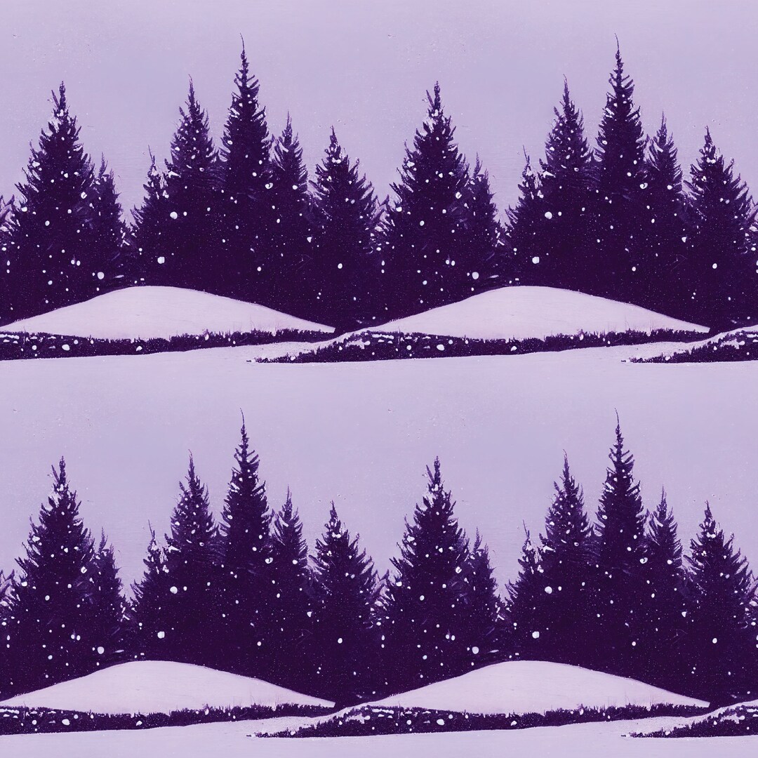 Christmas Wrapping Paper Purple Evergreens Holiday Gift Wrap Sheets Girly Gift Wrapping Etsy