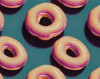 Wrapping Paper: Glazed Donuts {Gift Wrap, Birthday, Holiday, Christmas}