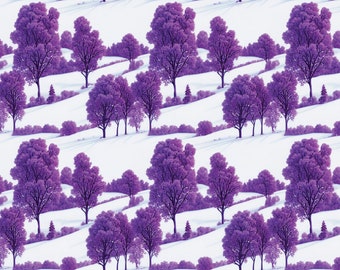 Holiday Wrapping Paper: Purple Trees