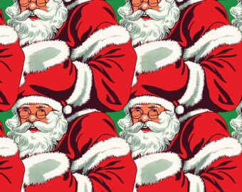 Vintage Christmas Wrapping Paper: Santa Claus
