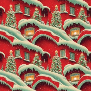 Red Vintage Christmas Wrapping Paper