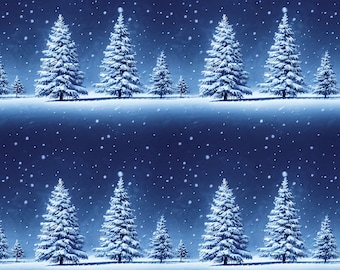 Christmas Wrapping Paper: Blue Evergreens