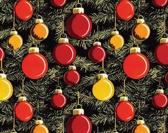Retro Holiday Wrapping Paper: Christmas Ornaments