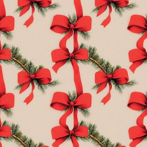 Christmas Wrapping Paper: Vintage Red Bows