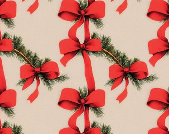 Christmas Wrapping Paper: Vintage Red Bows