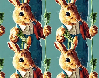 Vintage Easter Wrapping Paper: Bunny Rabbit