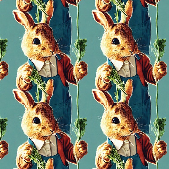 Vintage Easter Wrapping Paper: Bunny Rabbit