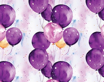 Wrapping Paper: Purple Balloons