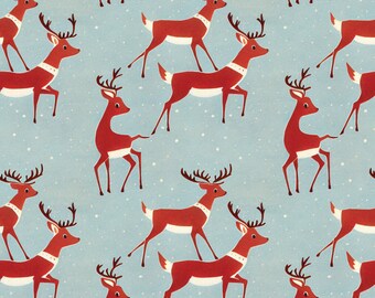 Vintage Christmas Wrapping Paper: Reindeer