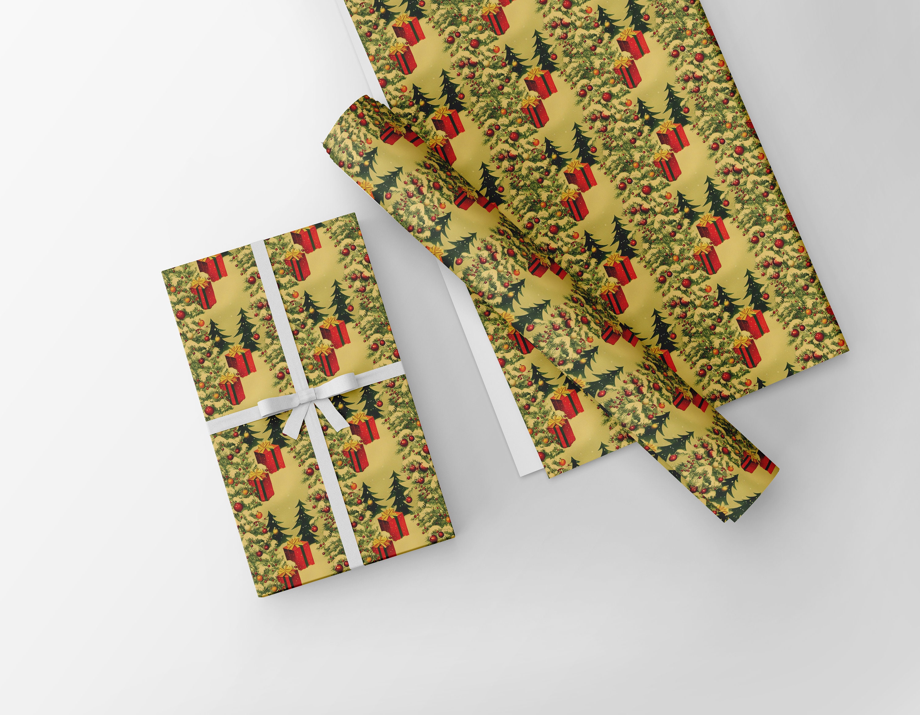 Liberty Floral Wrap Yellow  Yellow Wrapping Paper {Christmas