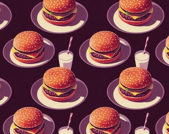 Vintage Wrapping Paper: Cheeseburger {Gift Wrap, Birthday, Father's Day, Christmas}