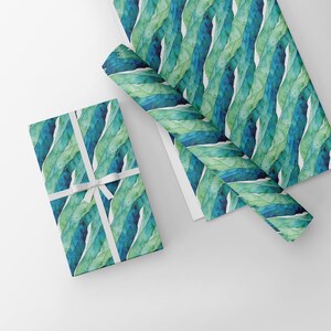 Turquoise Watercolor Wrapping Paper | Gift Wrap | Birthday | Holiday ...