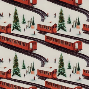 Christmas Wrapping Paper: Vintage Train Set