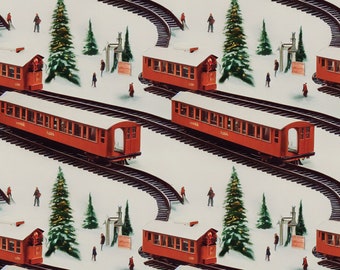 Christmas Wrapping Paper: Vintage Train Set