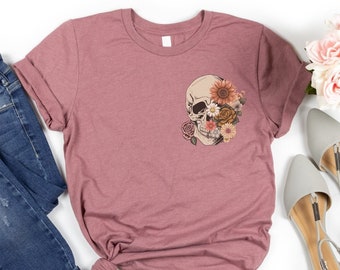 Simply Love Full Size Flower Skull Graphic Cotton Tee