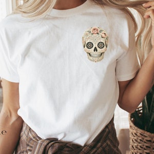 Dia De Los Muertos Shirt: Floral Sugar Skull Calavera Tee
