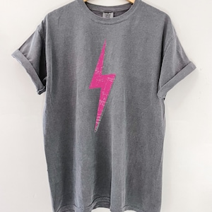 Lightning Bolt Shirt, Preppy Graphic Tees, Comfort Colors Tshirt, Gift For Her, Aesthetic 90&#39;s Top, Lightning Shirts, Lightning Bolt T-Shirt
