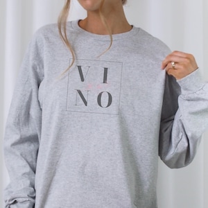 Vino Long Sleeve Tee: Wine Lover&#39;s Cotton Shirt