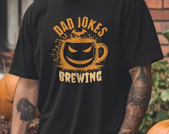 Dad Jokes Brewing Dad To Be Shirt Halloween Dad To Be Tshirt Pregnancy Reveal to Family Shirt For Dad funny Pregnancy Announcement Costume