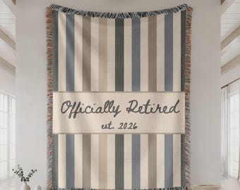 Retirement gifts for Men women, Personalized Woven Throw Blanket, Custom Coworker Farewell Present, Boss Nurse Teacher Retirement Gift