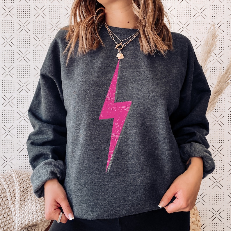 Lightning Bolt Sweatshirt, Retro Style Sweatshirt, Bolt Shirt