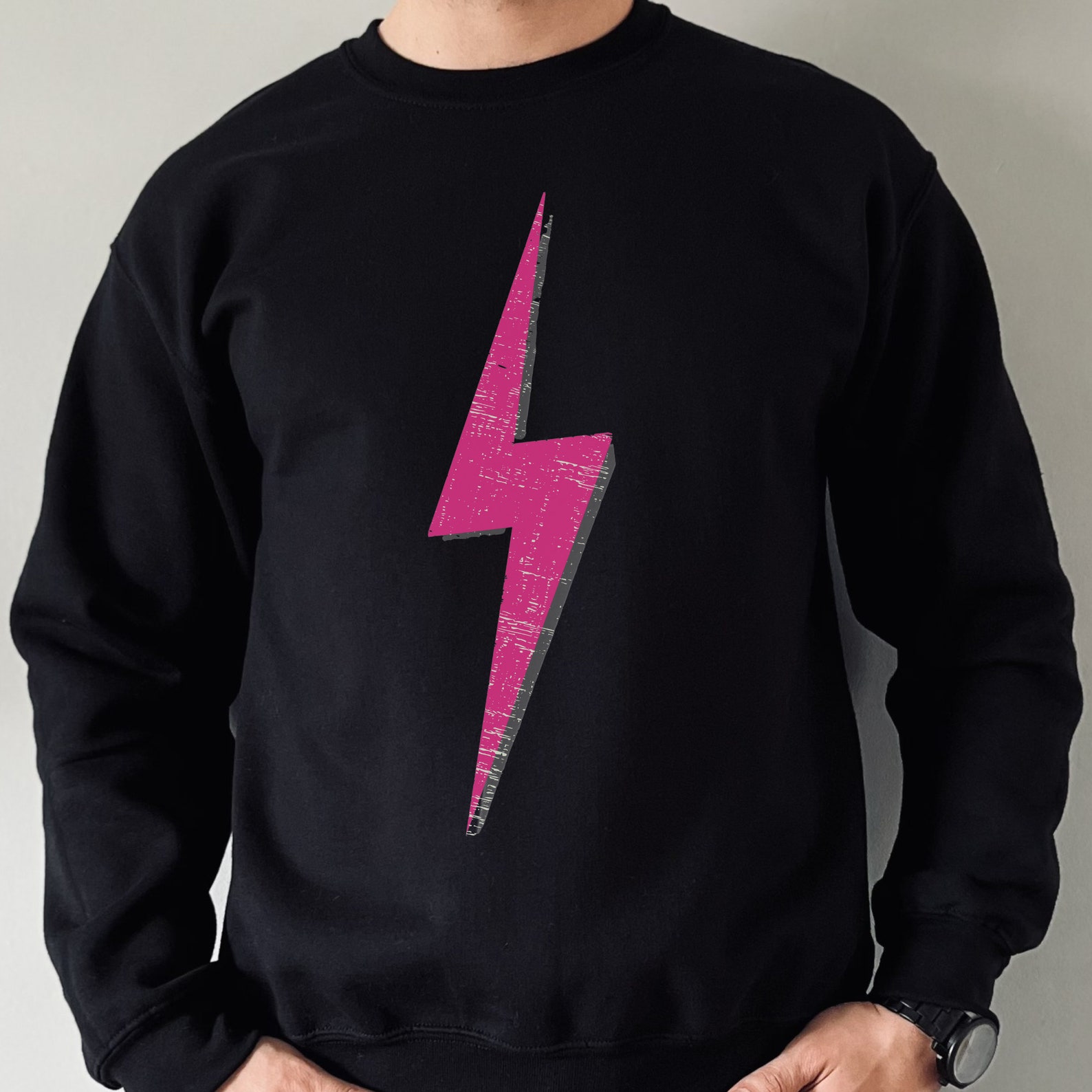 Lightning Bolt Sweatshirt, Retro Style Sweatshirt, Bolt Shirt