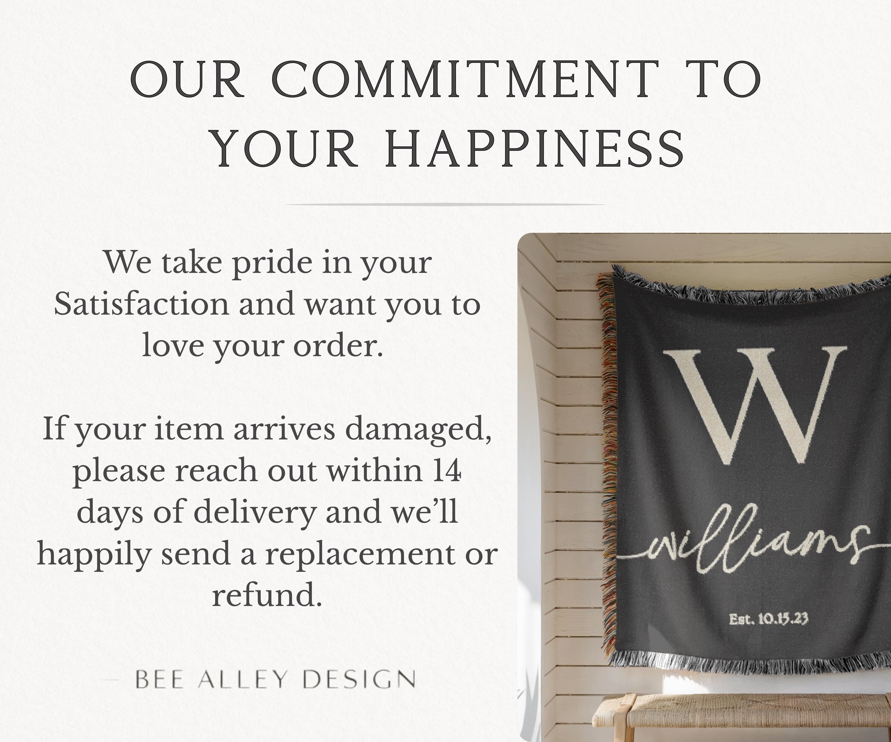Personalized Throw Blanket Cotton Anniversary Gift Established Date Wedding Gift Second Anniversary Gift for Wife Gift for Couples Initial