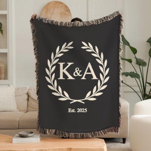 Custom Couples Blanket Gift for Wedding Anniversary Gift with Name Personalized Throw Newlywed Gift for Couple Custom Wedding Gift for Bride