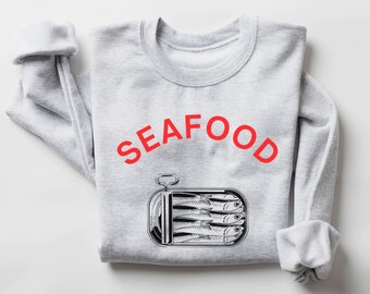 Retro Sardine Tin Sweatshirt: Coastal Foodie Shirt
