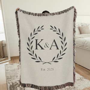 Custom Couples Blanket Gift for Wedding Anniversary Gift with Name Personalized Throw Newlywed Gift for Couple Custom Wedding Gift for Bride