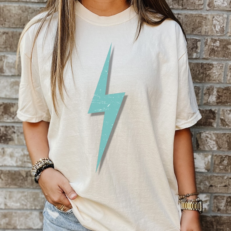 Lightning Bolt T-shirt Comfort Colors Aesthetic Lightning - Etsy