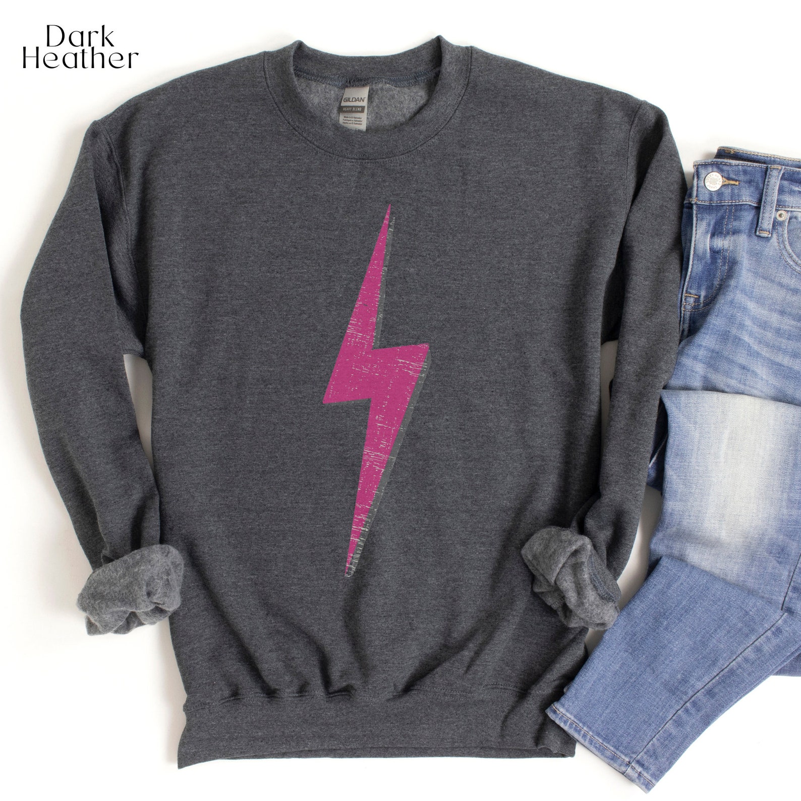 Lightning Bolt Sweatshirt, Retro Style Sweatshirt, Bolt Shirt