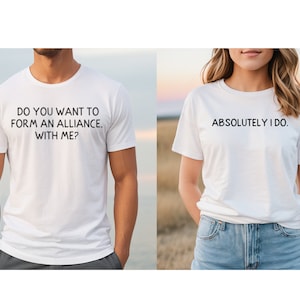 Couples Shirts, His And Hers Matching Couples T Shirts Matching Anniversary Gift For Him, Engagement Tshirts, Funny Wife And Hubs Shirts