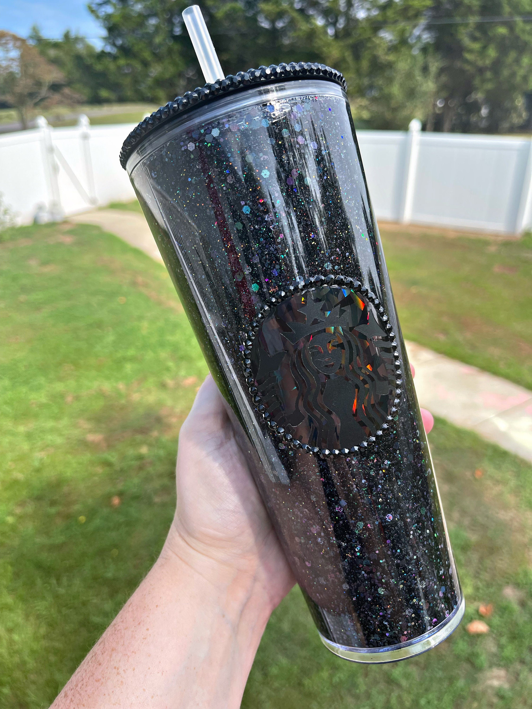 Black Rhinestone Starbucks Cup - Etsy