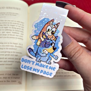 Bluey and Bingo Bookmark, Bluey Magnetic Bookmark, Reading Accessory, Book Gift, Cute Bookmark, Unique Bookmark, Personalized Bookmark
