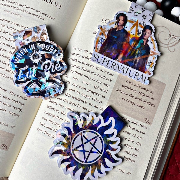 Supernatural Magnetic Bookmark, Winchester Brothers Bookmark, Reading Accessory, Book Gift, Cute Bookmark, Unique Bookmark,