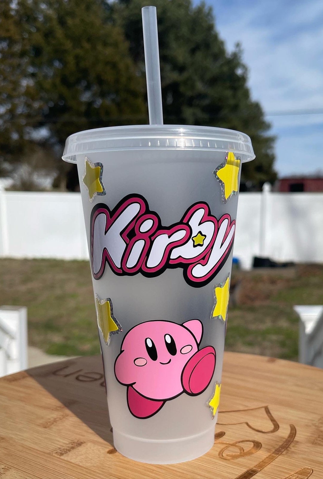 Kawaii Character Tumbler, Kirby Inspired Starbucks Cold Cup, Cute Anime Cups, Personalized Gifts